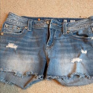 Miss Me Blue Distressed Jean Shorts Size 31